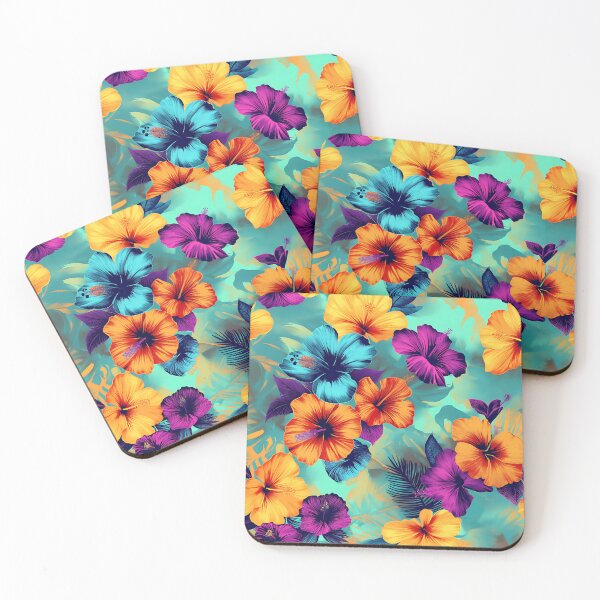Item preview, Océano - Neon Glow Tropical Flowers AOP designed and sold by Oceano-Beach.