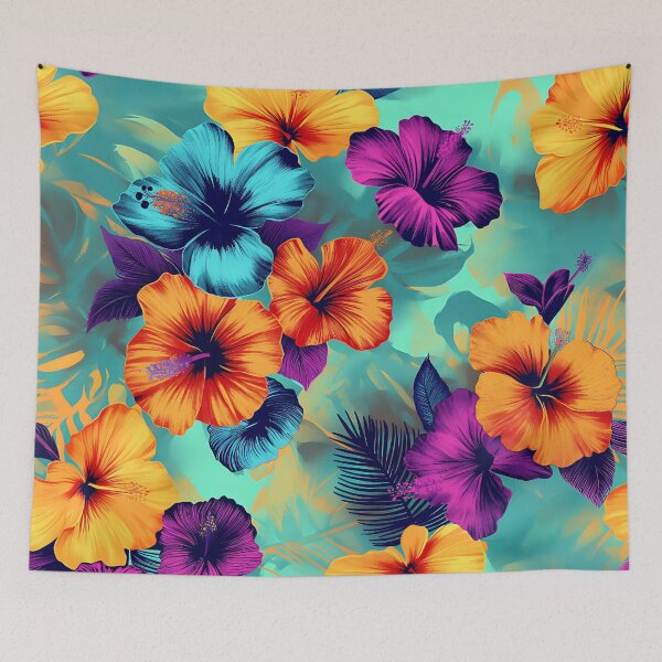 Item preview, Océano - Neon Glow Tropical Flowers AOP designed and sold by Oceano-Beach.
