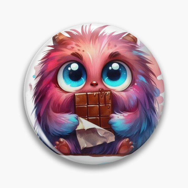 Item preview, Monster eating a chocolate candy bar in Watercolor paint designed and sold by EmeraldCauldren.
