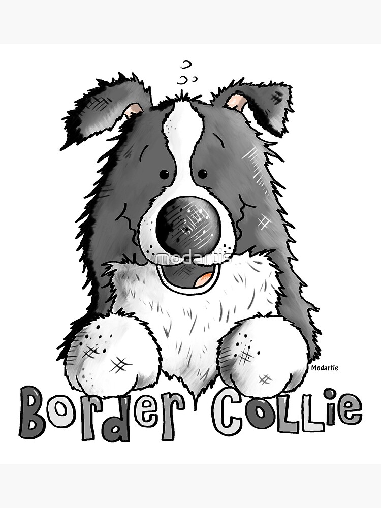 Happy Border Collie Comic Dog Dogs Cartoon Gift Postcard By Modartis Redbubble