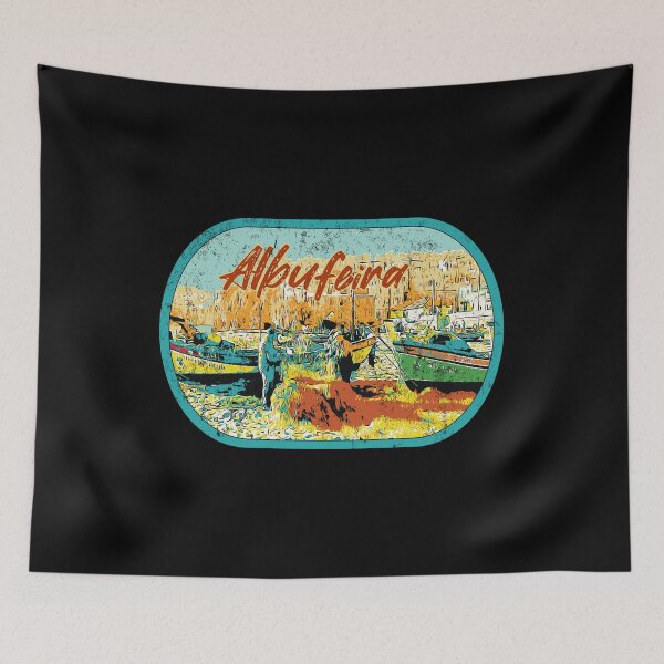 Item preview, Vintage Illustration of Albufeira's Former Pescadores Beach designed and sold by Lemomo-artworks.