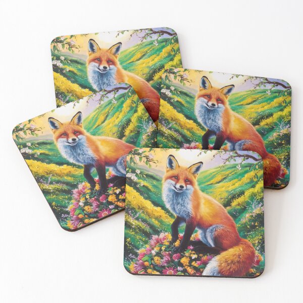 Item preview, Fox Portrait. Spring fox, spring season, floral fox, vintage fox, fox painting, Peter Paul Rubens style designed and sold by FoxVibes.