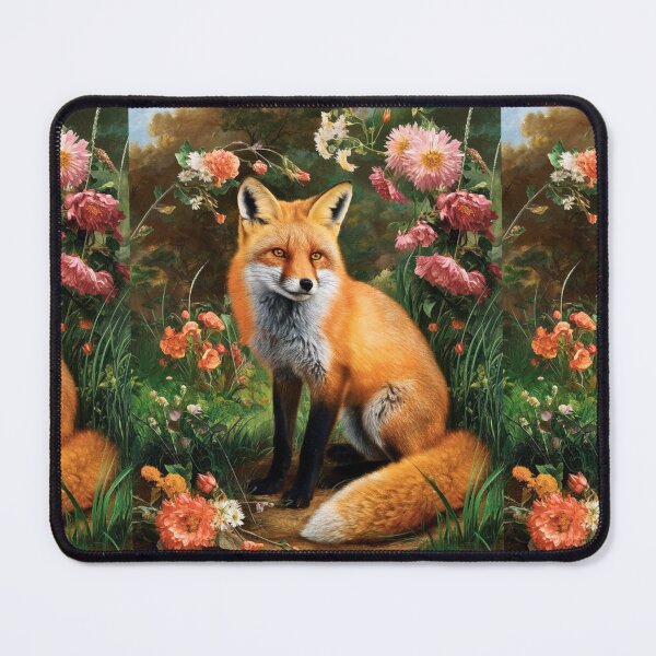 Item preview, Fox Portrait. Spring fox, spring season, floral fox, vintage fox, fox painting, Peter Paul Rubens style designed and sold by FoxVibes.
