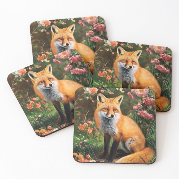 Item preview, Fox Portrait. Spring fox, spring season, floral fox, vintage fox, fox painting, Peter Paul Rubens style designed and sold by FoxVibes.