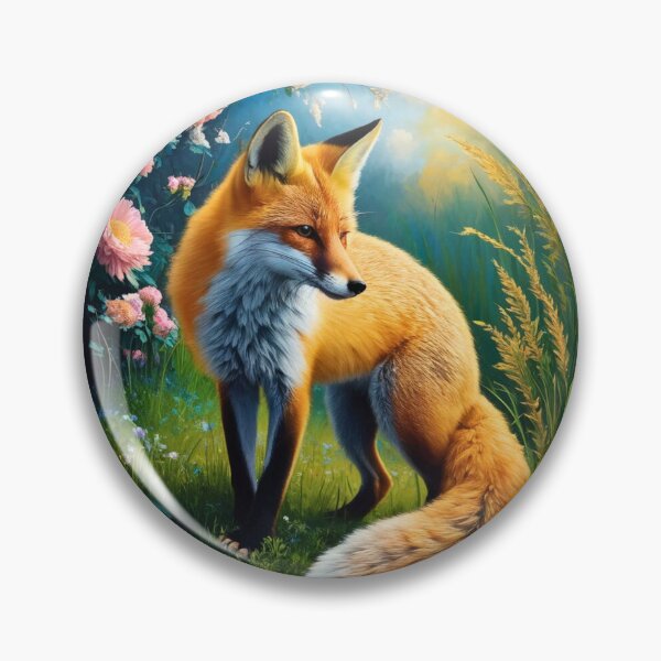 Item preview, Fox Portrait. Spring fox, spring season, floral fox, vintage fox, fox painting, Peter Paul Rubens style designed and sold by FoxVibes.