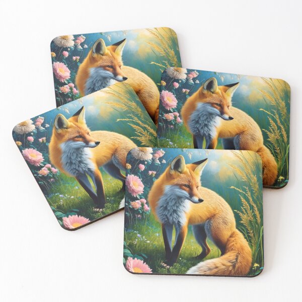 Item preview, Fox Portrait. Spring fox, spring season, floral fox, vintage fox, fox painting, Peter Paul Rubens style designed and sold by FoxVibes.