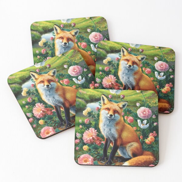 Item preview, Fox Portrait. Spring fox, spring season, floral fox, vintage fox, fox painting, Peter Paul Rubens style designed and sold by FoxVibes.