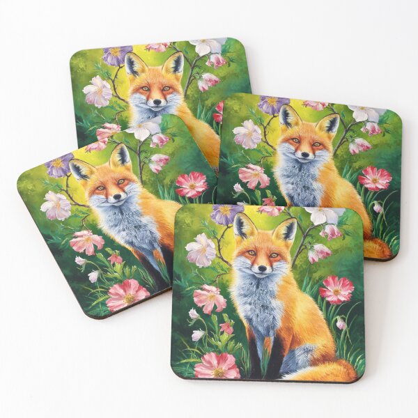 Item preview, Fox Portrait. Spring fox, spring season, floral fox, vintage fox, fox painting, Peter Paul Rubens style designed and sold by FoxVibes.