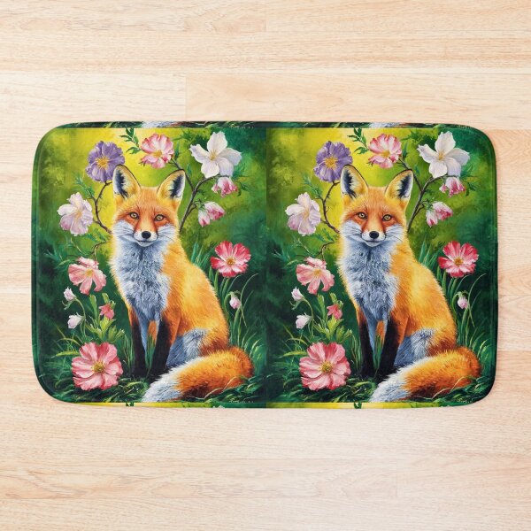 Item preview, Fox Portrait. Spring fox, spring season, floral fox, vintage fox, fox painting, Peter Paul Rubens style designed and sold by FoxVibes.