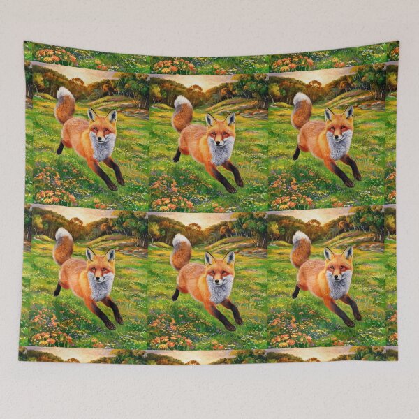 Item preview, Fox Portrait. Spring fox, spring season, floral fox, vintage fox, fox painting, Peter Paul Rubens style designed and sold by FoxVibes.