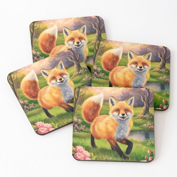 Item preview, Fox Portrait. Spring fox, spring season, floral fox, vintage fox, fox painting, Peter Paul Rubens style designed and sold by FoxVibes.