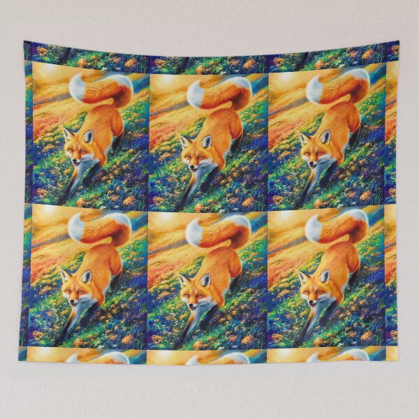 Item preview, Fox Portrait. Spring fox, spring season, floral fox, vintage fox, fox painting, Peter Paul Rubens style designed and sold by FoxVibes.