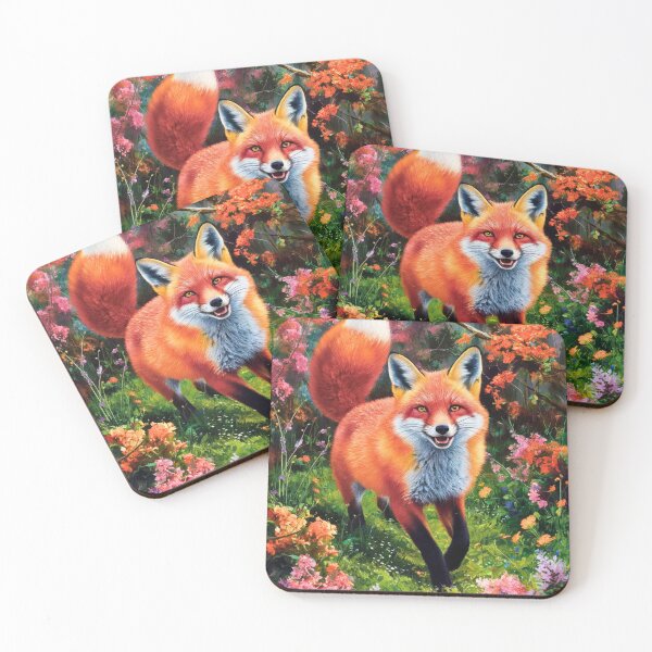 Item preview, Fox Portrait. Spring fox, spring season, floral fox, vintage fox, fox painting, Peter Paul Rubens style designed and sold by FoxVibes.