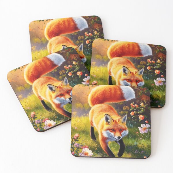 Item preview, Fox Portrait. Spring fox, spring season, floral fox, vintage fox, fox painting, Peter Paul Rubens style designed and sold by FoxVibes.