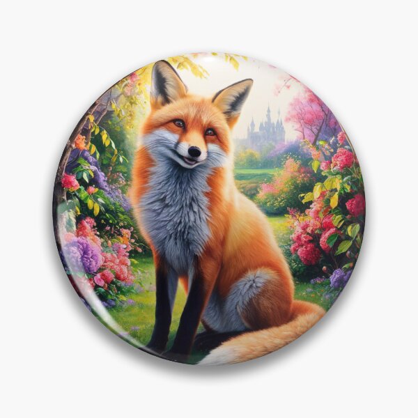 Item preview, Fox Portrait. Spring fox, spring season, floral fox, vintage fox, fox painting, Peter Paul Rubens style designed and sold by FoxVibes.