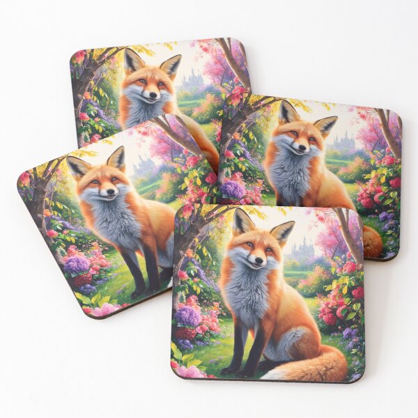 Item preview, Fox Portrait. Spring fox, spring season, floral fox, vintage fox, fox painting, Peter Paul Rubens style designed and sold by FoxVibes.