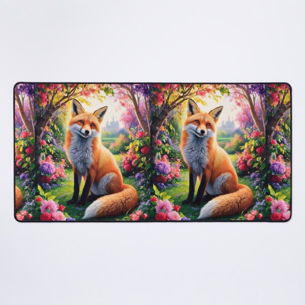 Item preview, Fox Portrait. Spring fox, spring season, floral fox, vintage fox, fox painting, Peter Paul Rubens style designed and sold by FoxVibes.
