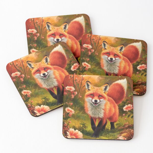 Item preview, Fox Portrait. Spring fox, spring season, floral fox, vintage fox, fox painting, Peter Paul Rubens style designed and sold by FoxVibes.