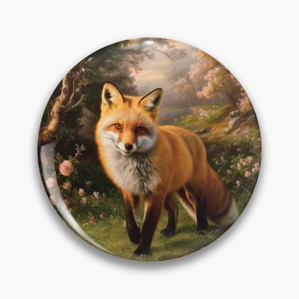 Item preview, Fox Portrait. Spring fox, spring season, floral fox, vintage fox, fox painting, Peter Paul Rubens style designed and sold by FoxVibes.