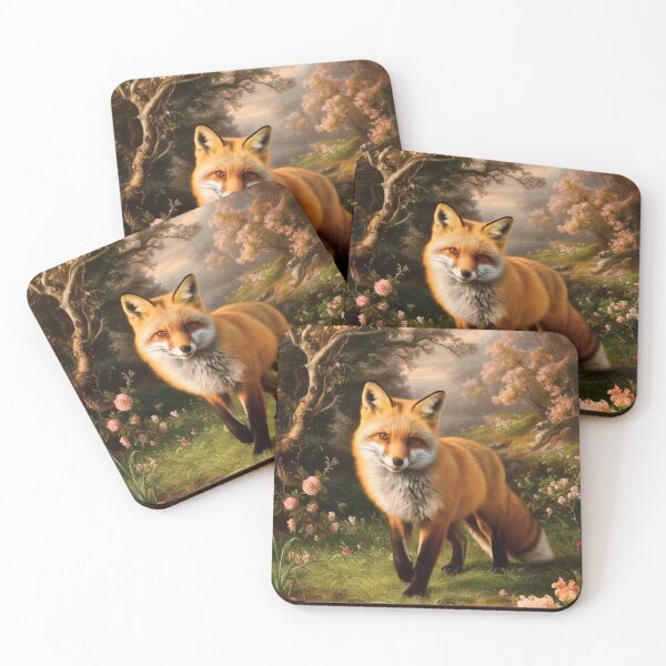 Item preview, Fox Portrait. Spring fox, spring season, floral fox, vintage fox, fox painting, Peter Paul Rubens style designed and sold by FoxVibes.