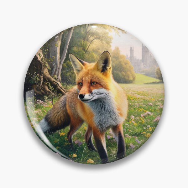 Item preview, Fox Portrait. Spring fox, spring season, floral fox, vintage fox, fox painting, Peter Paul Rubens style designed and sold by FoxVibes.