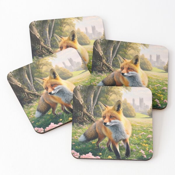 Item preview, Fox Portrait. Spring fox, spring season, floral fox, vintage fox, fox painting, Peter Paul Rubens style designed and sold by FoxVibes.
