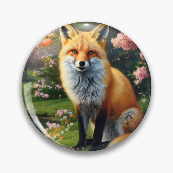 Item preview, Fox Portrait. Spring fox, spring season, floral fox, vintage fox, fox painting, Peter Paul Rubens style designed and sold by FoxVibes.