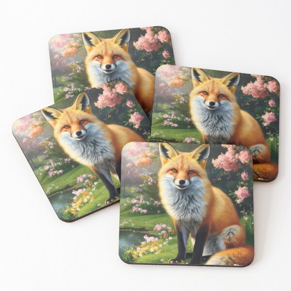 Item preview, Fox Portrait. Spring fox, spring season, floral fox, vintage fox, fox painting, Peter Paul Rubens style designed and sold by FoxVibes.