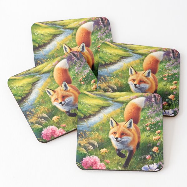 Item preview, Fox Portrait. Spring fox, spring season, floral fox, vintage fox, fox painting, Peter Paul Rubens style designed and sold by FoxVibes.