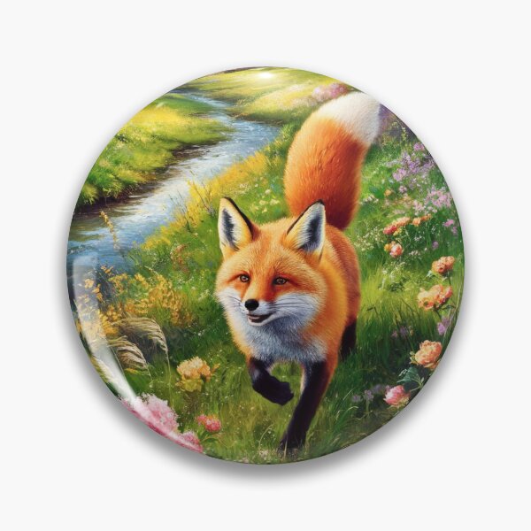 Item preview, Fox Portrait. Spring fox, spring season, floral fox, vintage fox, fox painting, Peter Paul Rubens style designed and sold by FoxVibes.