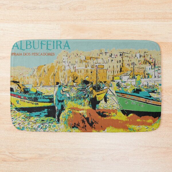 Item preview, Vintage Illustration of Albufeira's Former Pescadores Beach designed and sold by Lemomo-artworks.