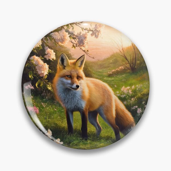 Item preview, Fox Portrait. Spring fox, spring season, floral fox, vintage fox, fox painting, Peter Paul Rubens style designed and sold by FoxVibes.