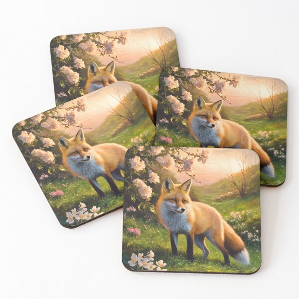 Item preview, Fox Portrait. Spring fox, spring season, floral fox, vintage fox, fox painting, Peter Paul Rubens style designed and sold by FoxVibes.