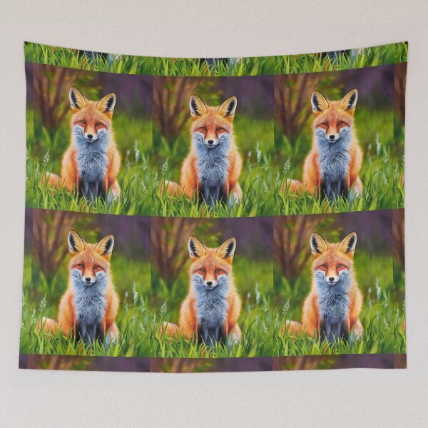 Item preview, Fox Portrait. Spring fox, spring season, floral fox, vintage fox, fox painting, Peter Paul Rubens style designed and sold by FoxVibes.