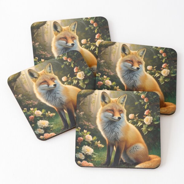 Item preview, Fox Portrait. Spring fox, spring season, floral fox, vintage fox, fox painting, Peter Paul Rubens style designed and sold by FoxVibes.