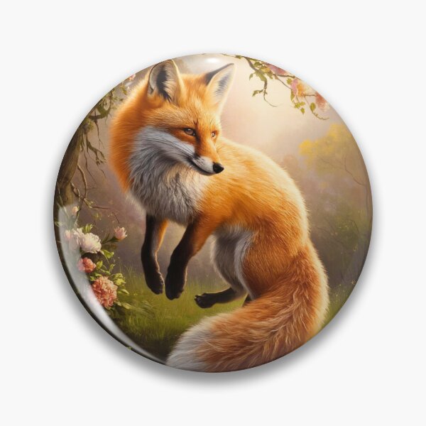 Item preview, Fox Portrait. Spring fox, spring season, floral fox, vintage fox, fox painting, Peter Paul Rubens style designed and sold by FoxVibes.