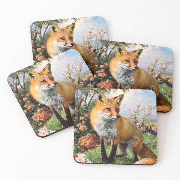 Item preview, Fox Portrait. Spring fox, spring season, floral fox, vintage fox, fox painting, Peter Paul Rubens style designed and sold by FoxVibes.