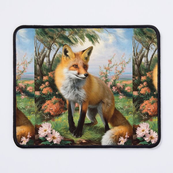 Item preview, Fox Portrait. Spring fox, spring season, floral fox, vintage fox, fox painting, Peter Paul Rubens style designed and sold by FoxVibes.