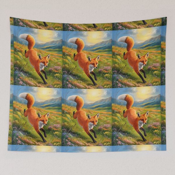 Item preview, Fox Portrait. Spring fox, spring season, floral fox, vintage fox, fox painting, Peter Paul Rubens style designed and sold by FoxVibes.