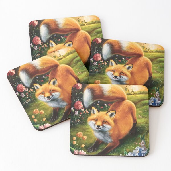 Item preview, Fox Portrait. Spring fox, spring season, floral fox, vintage fox, fox painting, Peter Paul Rubens style designed and sold by FoxVibes.