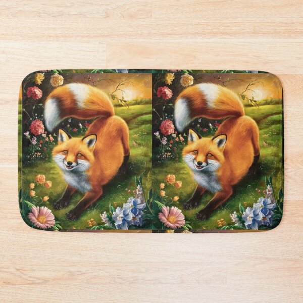 Item preview, Fox Portrait. Spring fox, spring season, floral fox, vintage fox, fox painting, Peter Paul Rubens style designed and sold by FoxVibes.