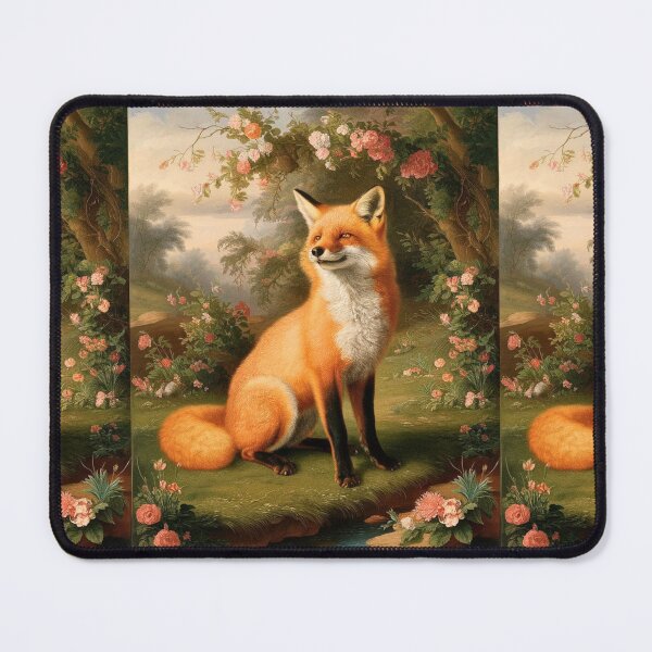 Item preview, Fox Portrait. Spring fox, spring season, floral fox, vintage fox, fox painting, Peter Paul Rubens style designed and sold by FoxVibes.