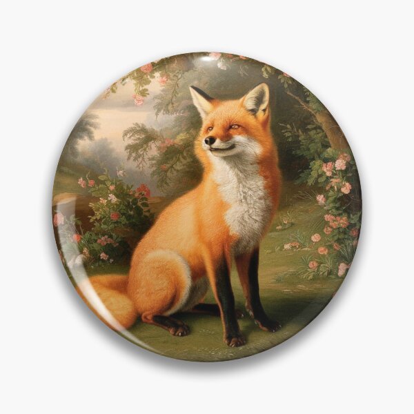 Item preview, Fox Portrait. Spring fox, spring season, floral fox, vintage fox, fox painting, Peter Paul Rubens style designed and sold by FoxVibes.