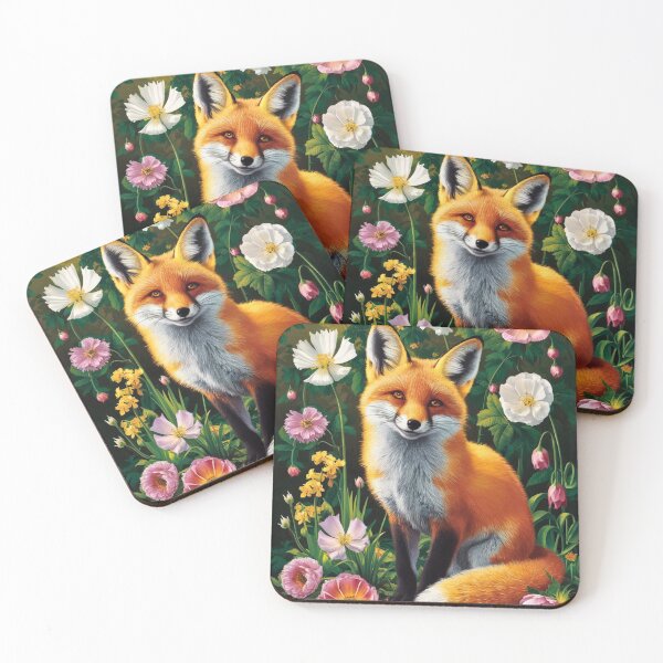 Item preview, Fox Portrait. Spring fox, spring season, floral fox, vintage fox, fox painting, Peter Paul Rubens style designed and sold by FoxVibes.