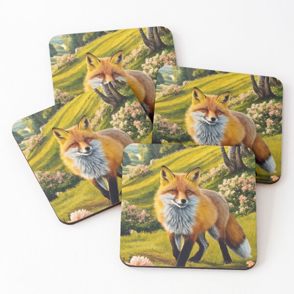 Item preview, Fox Portrait. Spring fox, spring season, floral fox, vintage fox, fox painting, Peter Paul Rubens style designed and sold by FoxVibes.