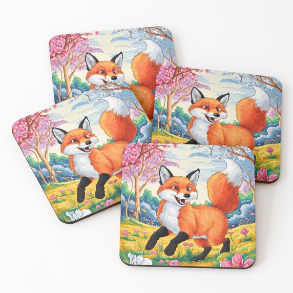 Item preview, Fox Portrait. Spring fox, spring season, floral fox, vintage fox, fox painting, Peter Paul Rubens style designed and sold by FoxVibes.