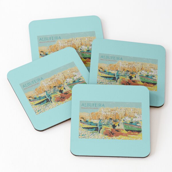 Item preview, Vintage Illustration of Albufeira's Former Pescadores Beach designed and sold by Lemomo-artworks.