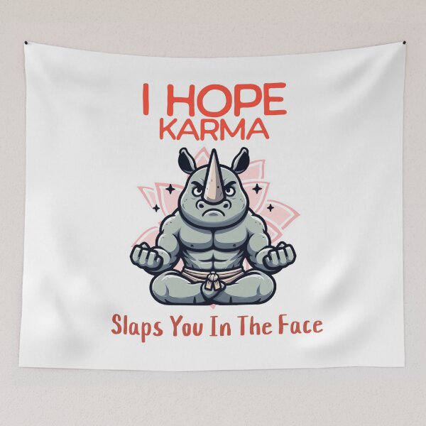 Item preview, I hope karma slaps you in the face Rhino designed and sold by LemuellTrends.