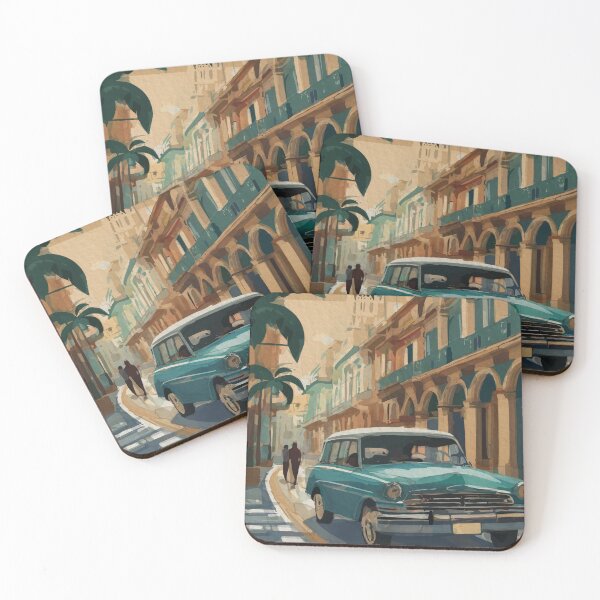 Item preview, Old Havana Street with Cuban Car designed and sold by TheJoeyStudio.