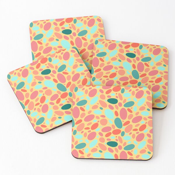 Item preview, Colorful Bean Pebbles on Yellow Abstract Pattern designed and sold by patternsoup.